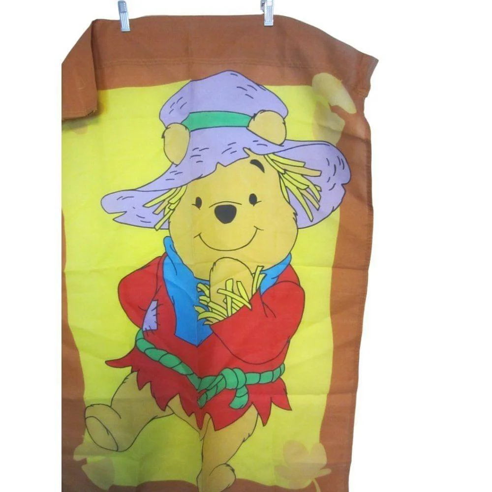 DISNEY Winnie The Pooh Fall Halloween Thanksgiving Scarecrow Flag 28X40